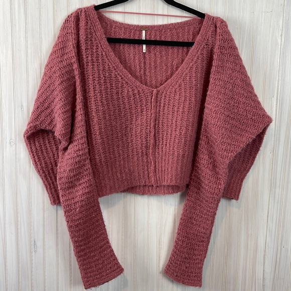 FRE PEOPLE MOON BEAN CROPPED ALPACA SWEATER - Picture 2 of 7